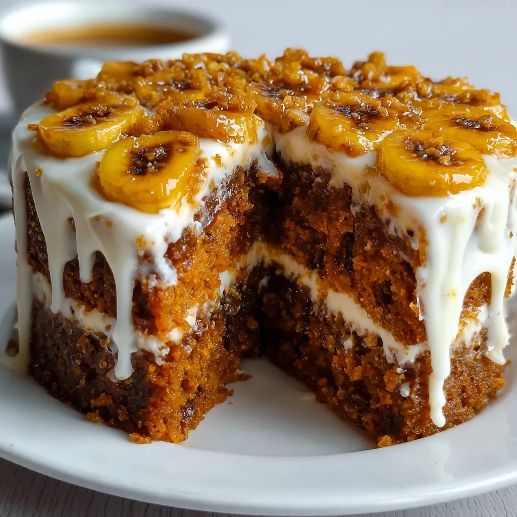 Caramelized Banana Carrot Cake | Moist, Spiced &amp; Irresistible!