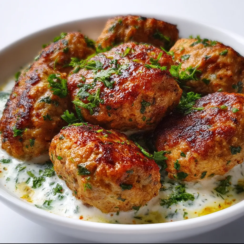 Chicken Kofta with Garlic Yogurt: Irresistibly Creamy &amp; Flavor-Packed!