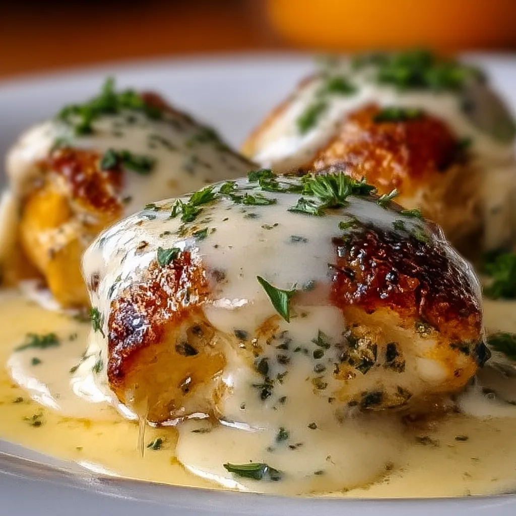 Chicken Pillows with Garlic Parmesan Sauce – Irresistibly Crispy & Cheesy!