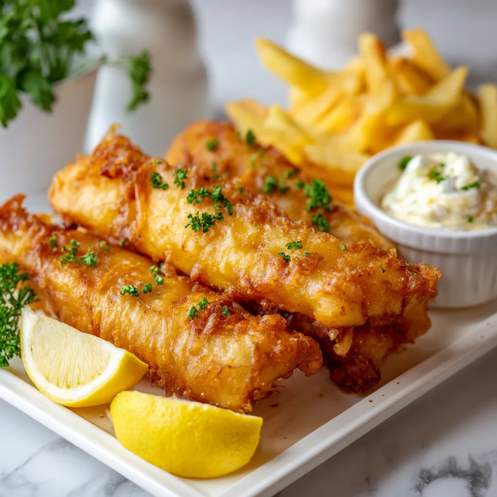 Classic British Fish &amp; Chips: Crispy, Golden, Irresistible Delight!