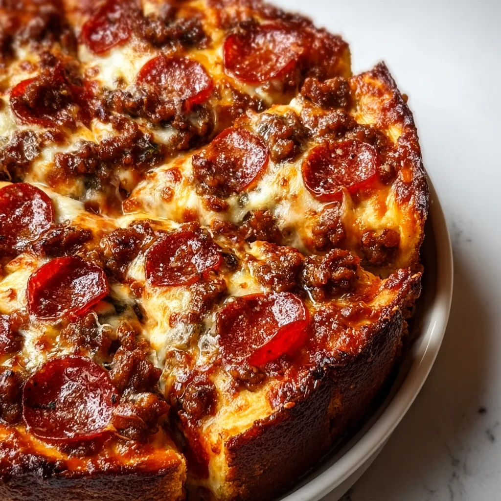 Deep-Dish Meat Lover’s Pizza Pie: Irresistible, Cheesy & Loaded!