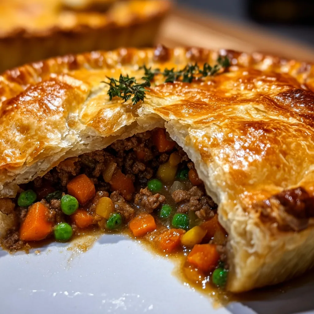 Hearty Beef &amp; Veggie Meat Pie: Irresistibly Flaky &amp; Comforting!