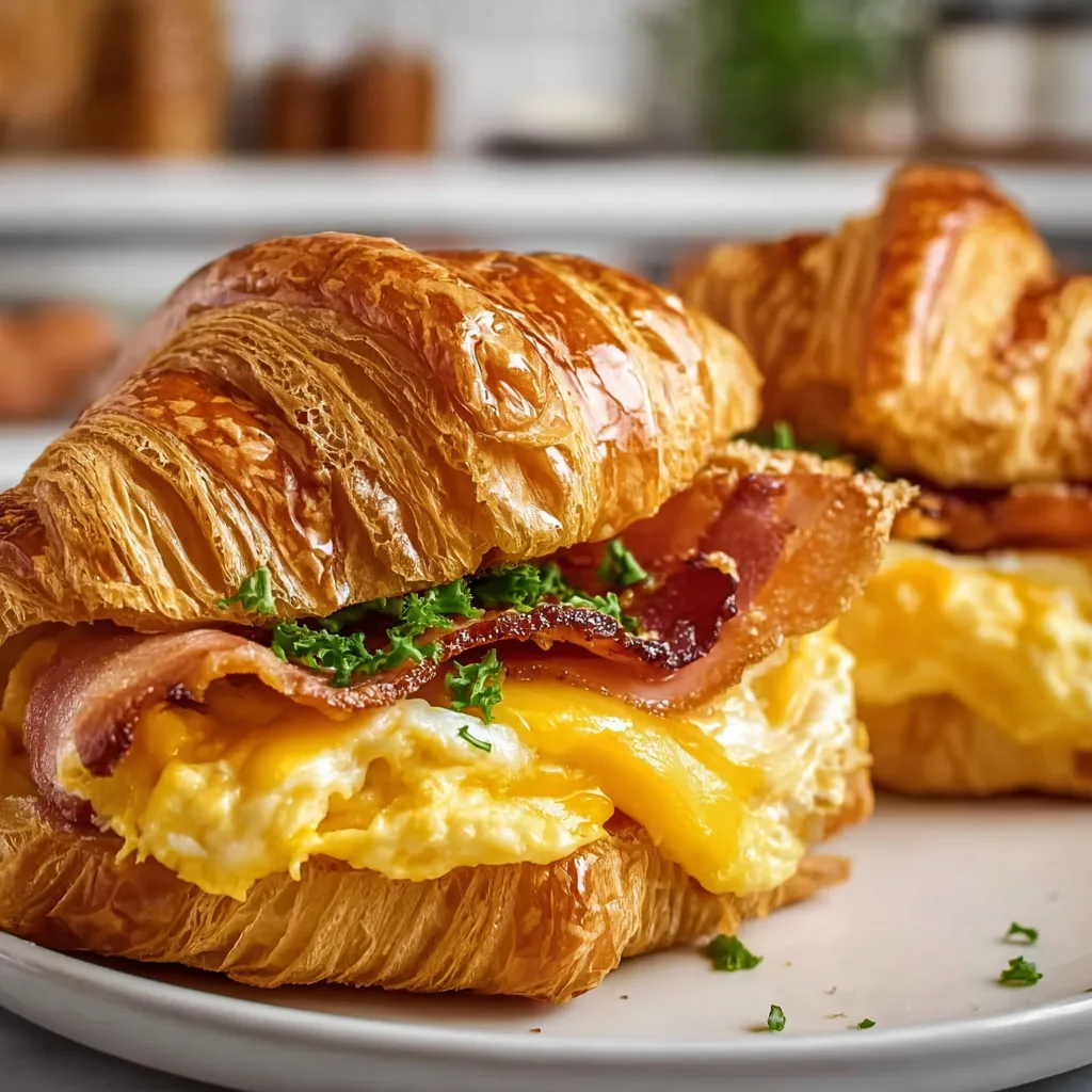 Mustard Croissant Breakfast Sandwiches: Irresistibly Delicious &amp; Easy!