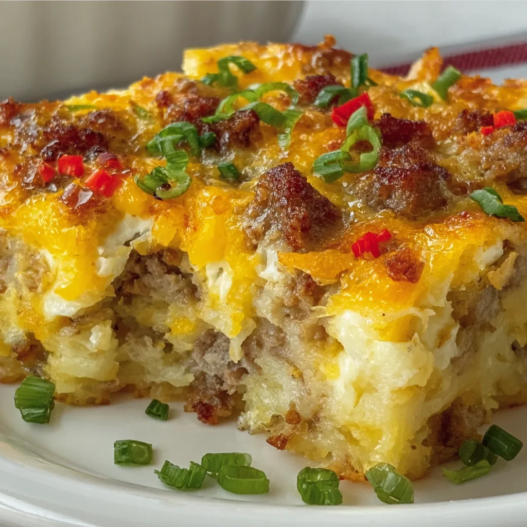 Sausage & Cream Cheese Hash Brown Casserole – Irresistibly Delicious!