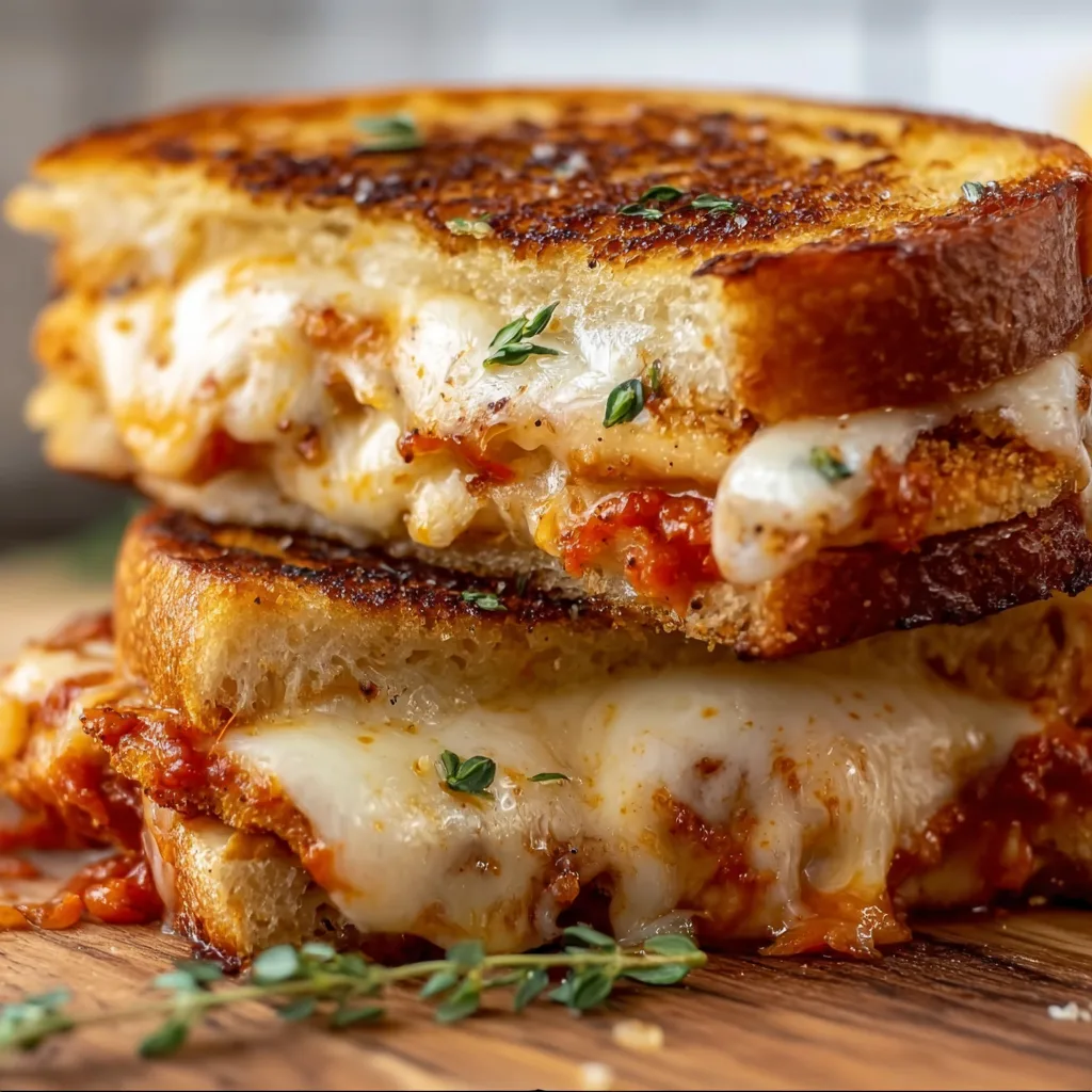 Chicken Parmesan Grilled Cheese: Irresistibly Cheesy & Crispy Delight!
