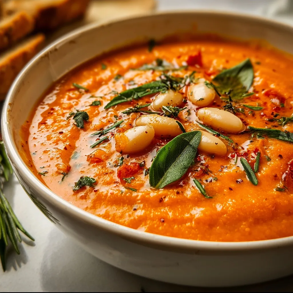 Creamy Tomato &amp; Cannellini Bean Soup That Warms Your Soul
