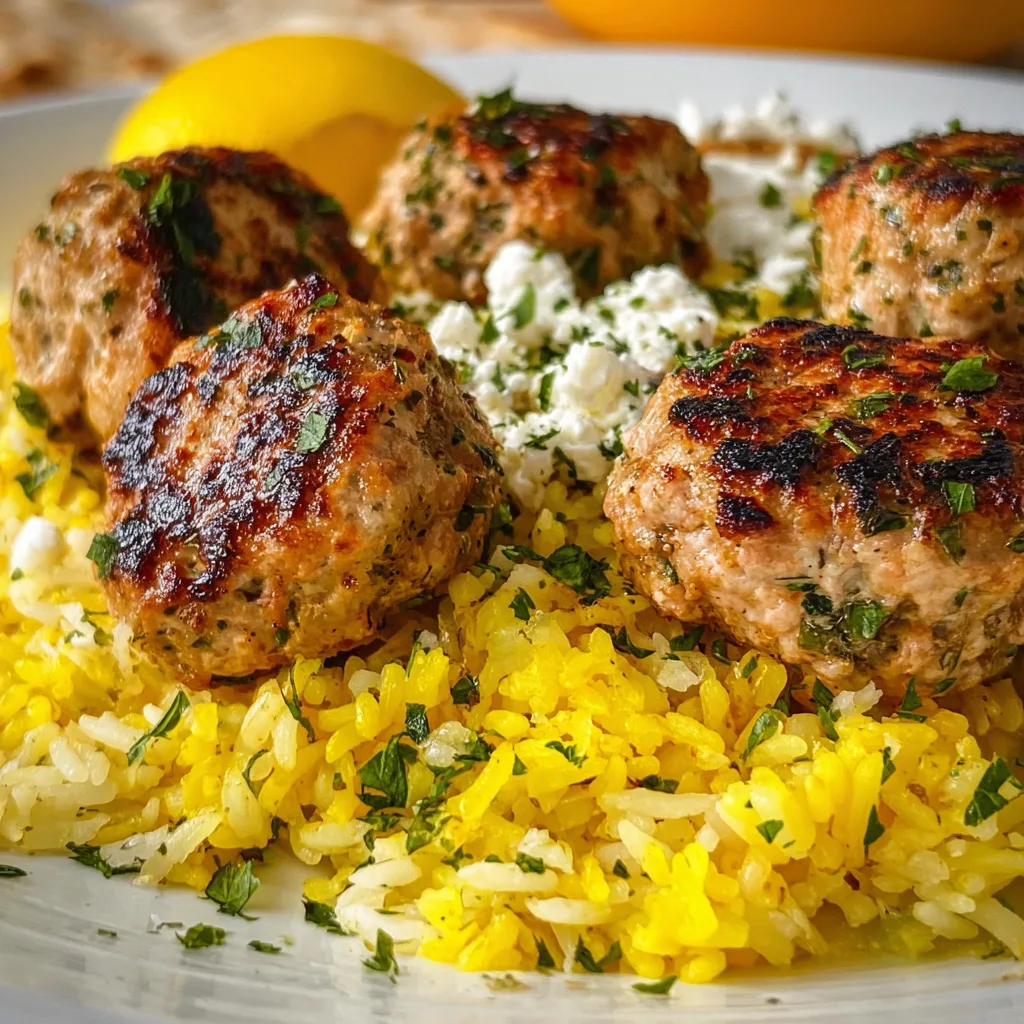 Greek Turkey Meatballs with Lemon Herb Rice | Irresistibly Zesty &amp; Easy!