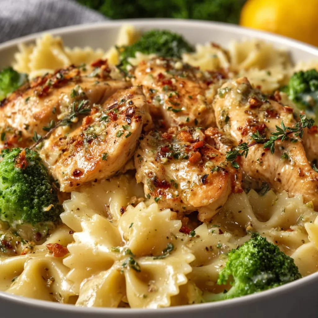 Lemon Garlic Bowtie Chicken with Broccoli – Irresistibly Fresh & Easy!
