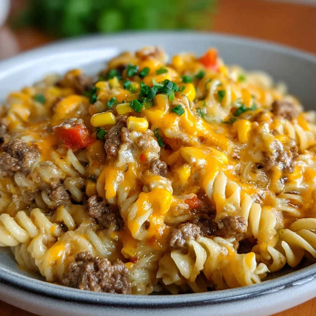 Loaded Cheddar Ranch Beef & Sweet Corn Rotini Bake That Wow!