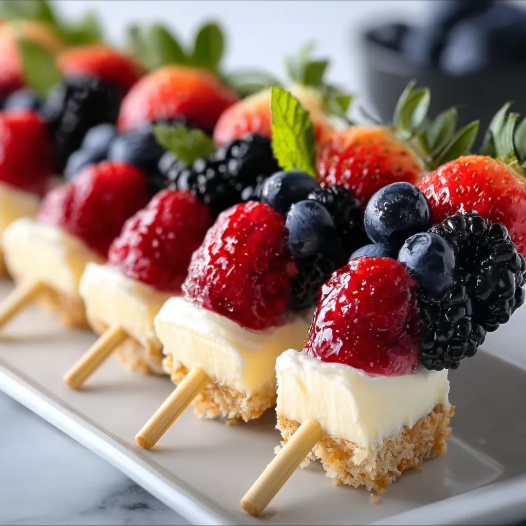 Berry Cheesecake Dessert Kabobs: Irresistibly Easy & Delicious!
