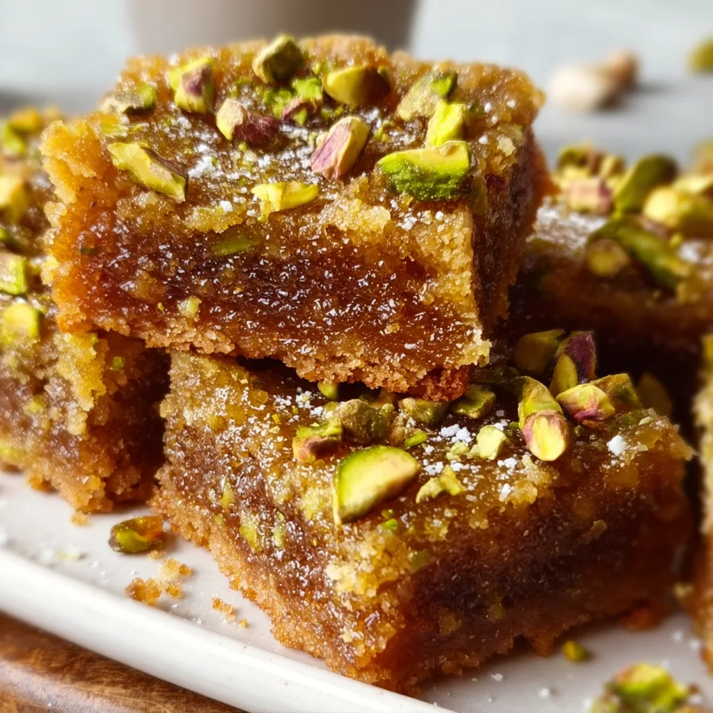 Brown Butter Honey Pistachio Bars: Irresistibly Nutty &amp; Gooey!