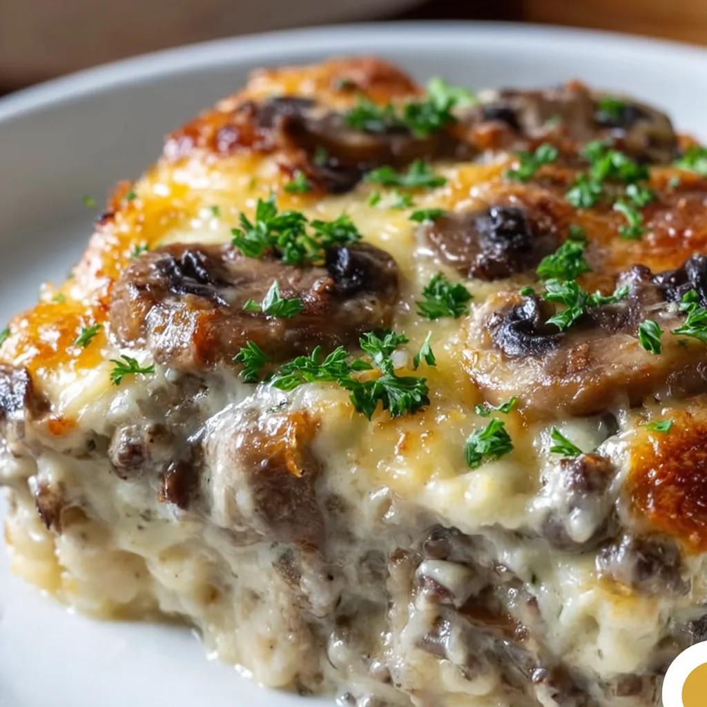 Cheesy Mushroom &amp; Swiss Burger Casserole That Will Blow Your Mind!