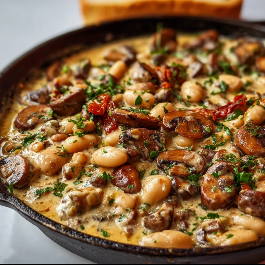 Creamy White Bean &amp; Mushroom Skillet: Irresistibly Delicious Recipe!