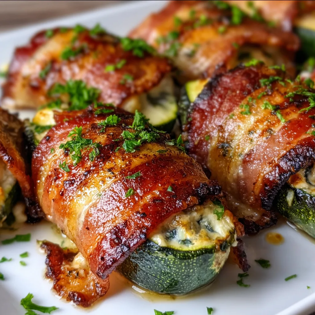 Keto Bacon-Wrapped Zucchini Boats: Irresistibly Crispy &amp; Delicious!
