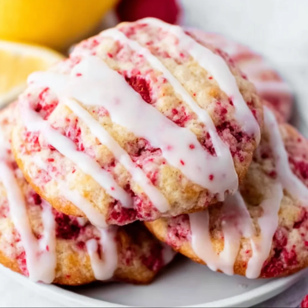 Raspberry Cookies with Lemon Glaze – Irresistibly Tangy & Sweet Treat!
