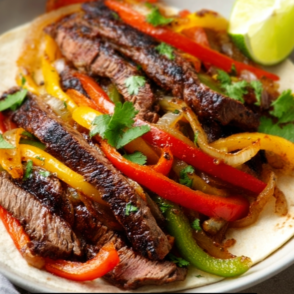 Flank Steak Fajitas: Sizzle with Peppers & Onions Delight!