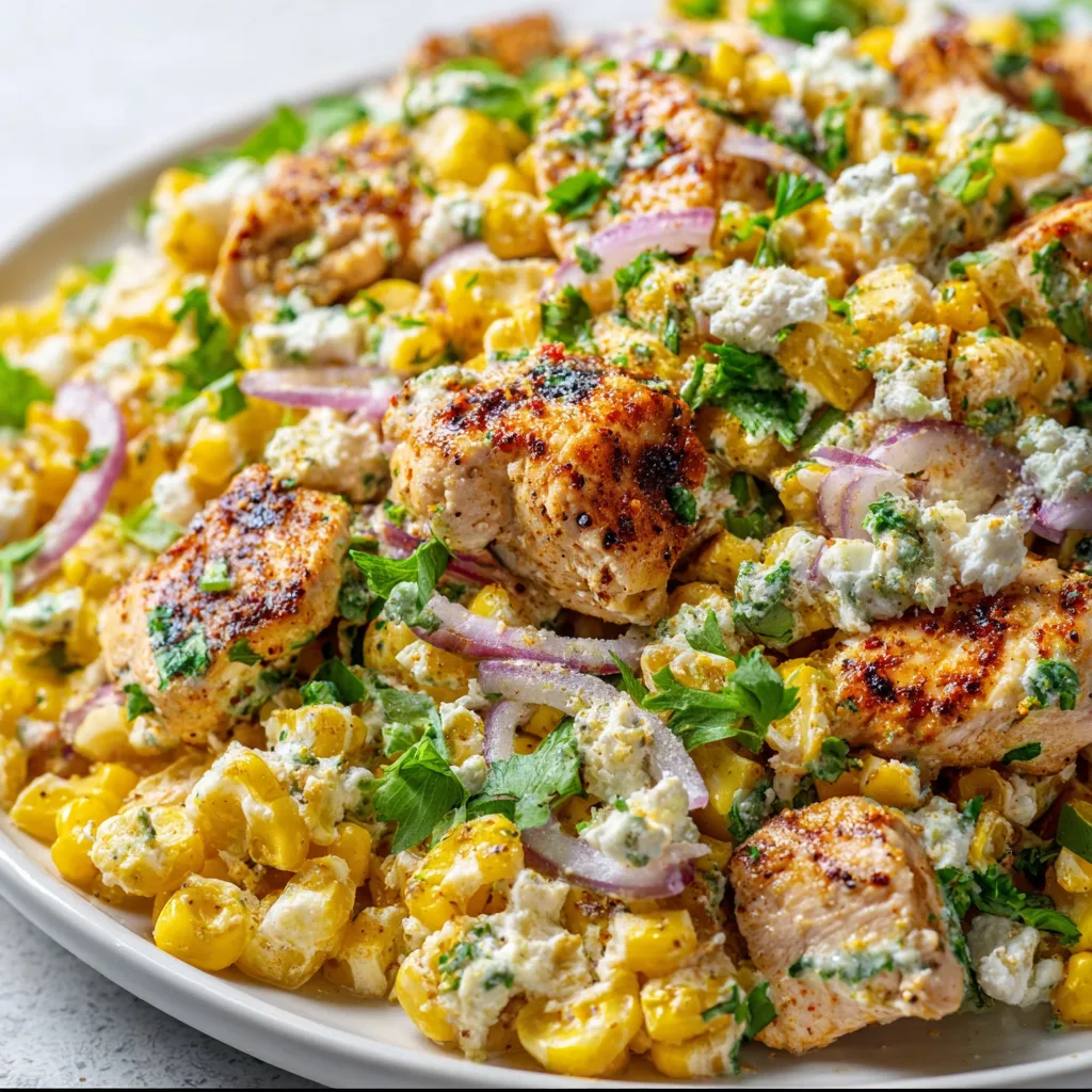 High Protein Chicken Street Corn Salad – Fresh, Creamy & Guilt-Free!