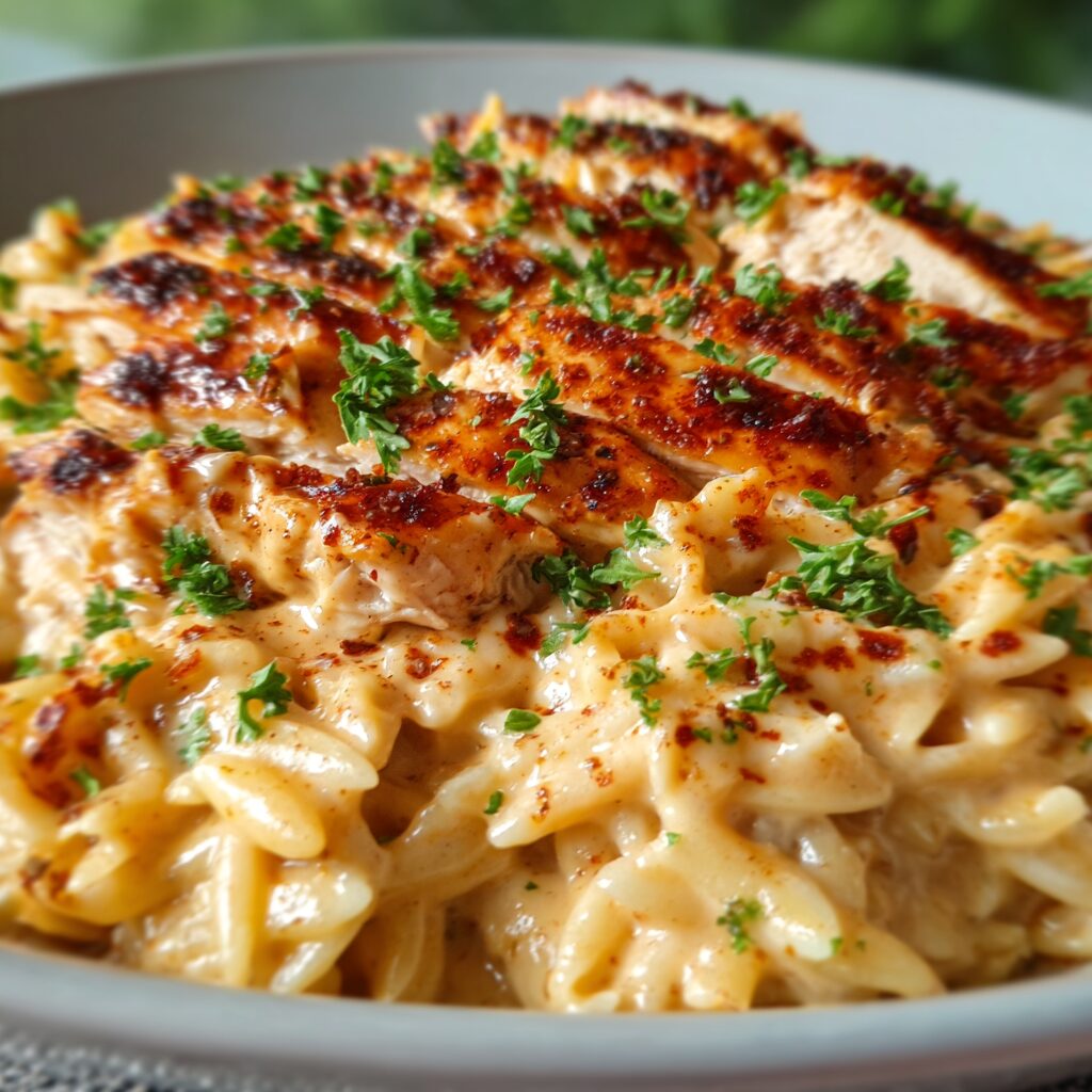 BBQ Ranch White Cheddar Chicken Orzo That Will Blow Your Mind!