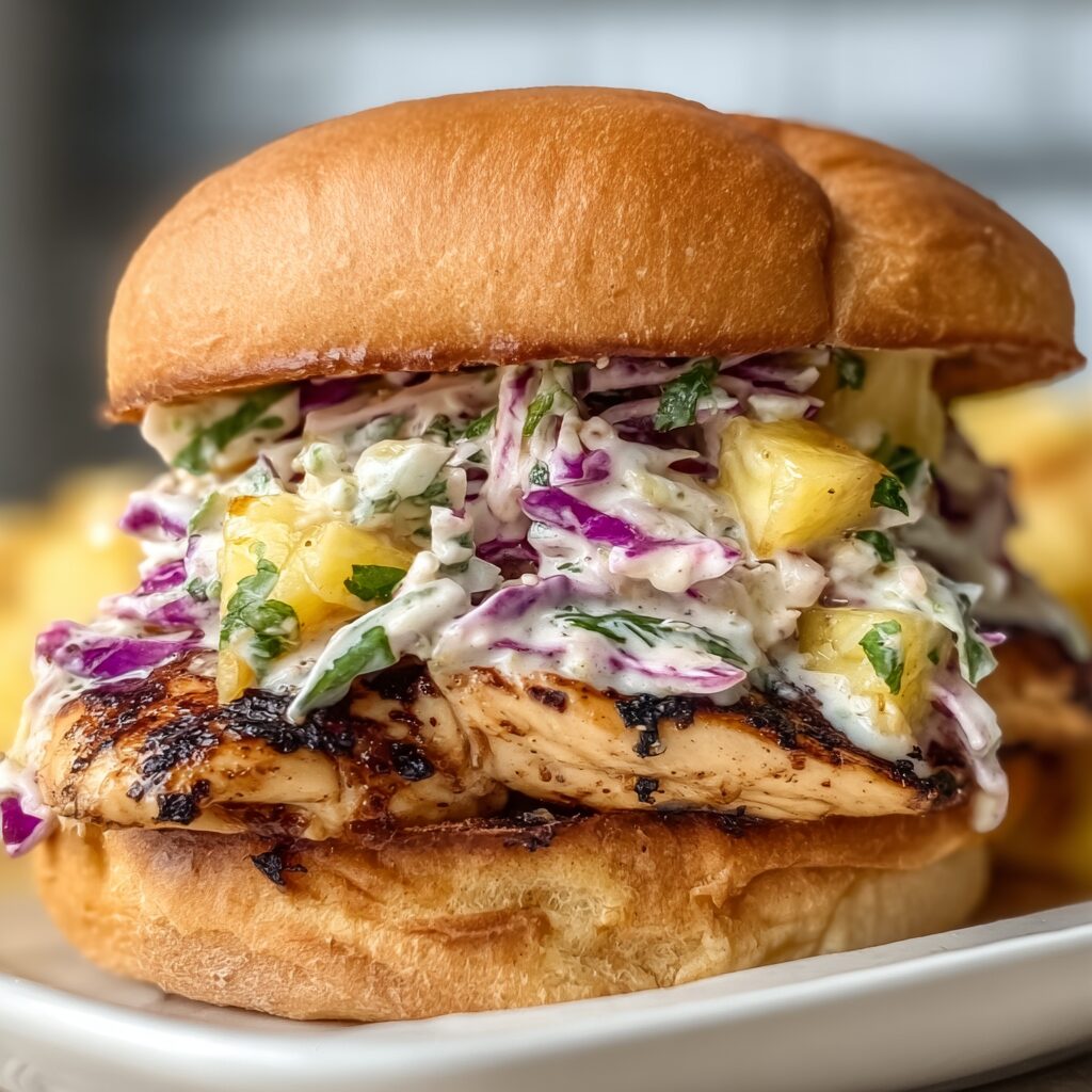 Caribbean Chicken Pineapple Slaw Sandwich That’ll Brighten Your Day!